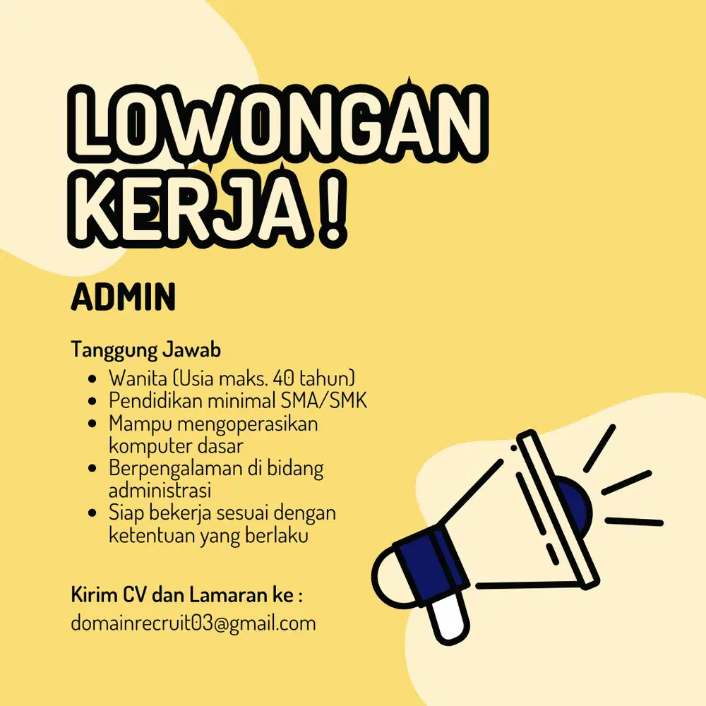 LOWONGAN KERJA STAF ADMIN