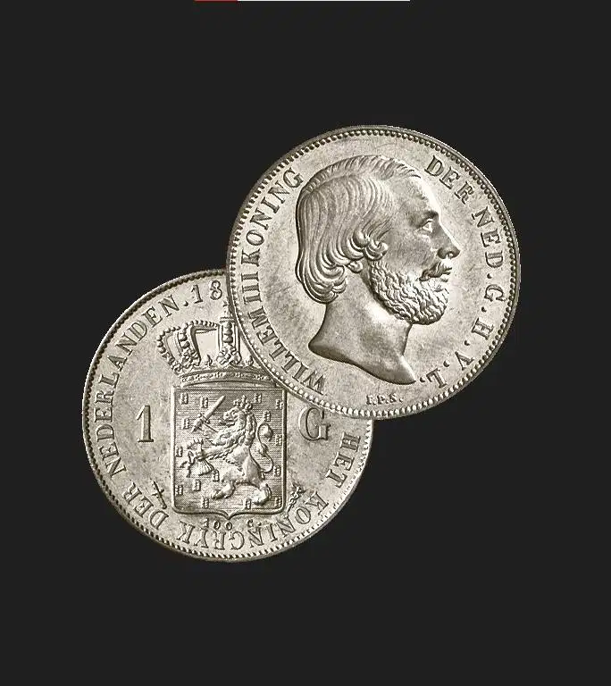 Koin Kuno perak silver  Belanda 1 gulden emisi 1860 uang kuno kolektor