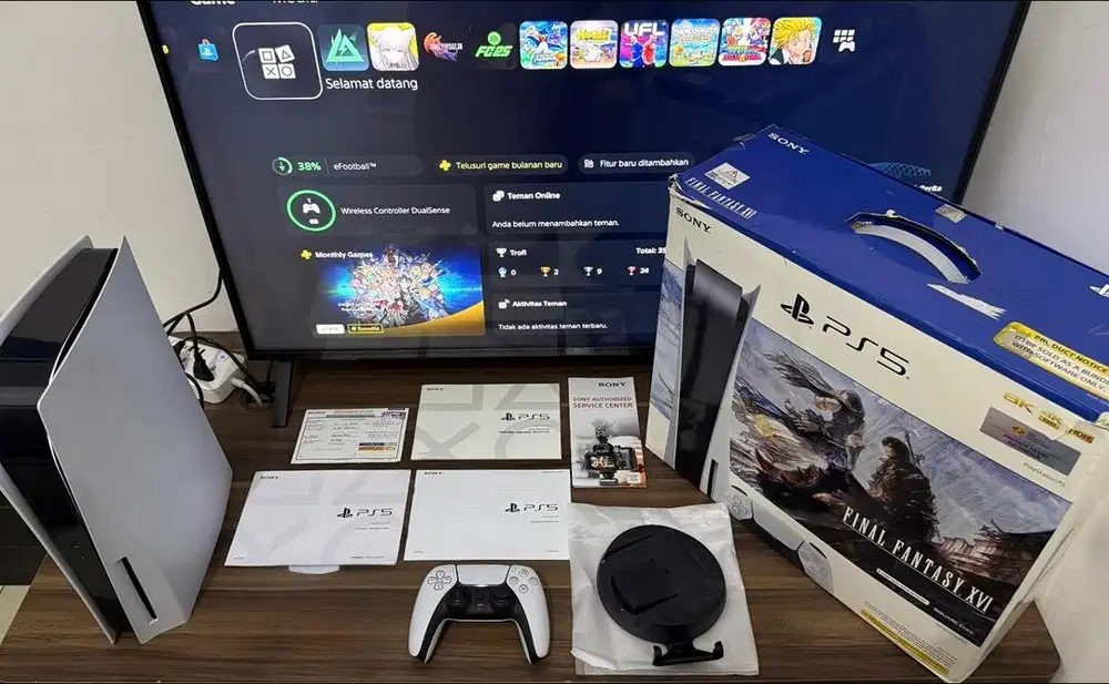PS5 Disk Version Final Fantasy XVI Edition + 2 Kaset PS5 (mulus)
