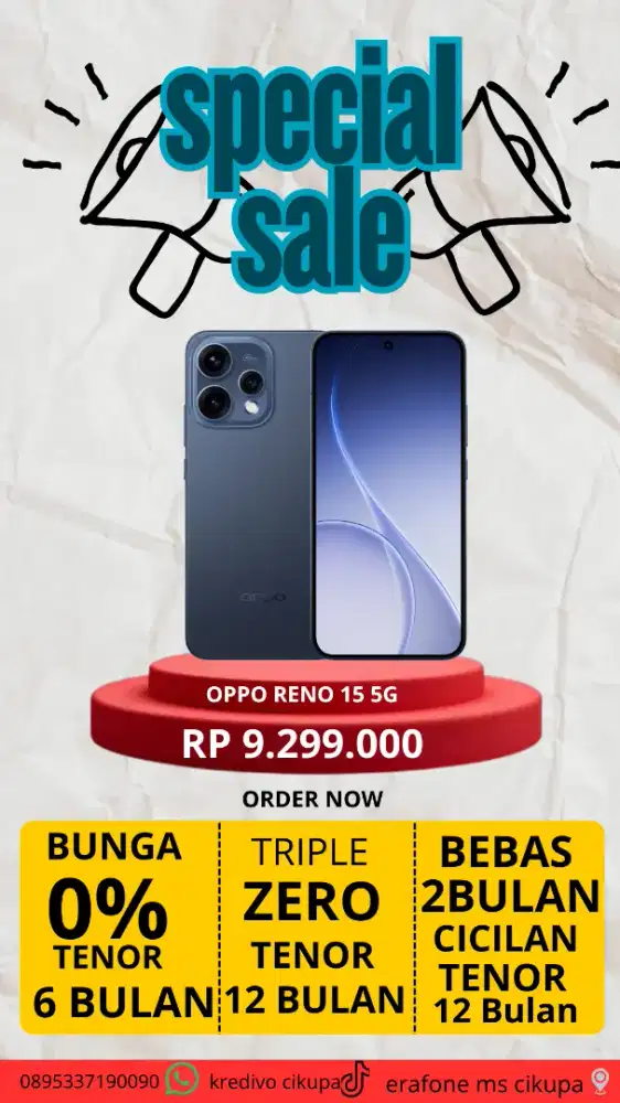 OPPO RENO 15 5G 8/256 KREDIT MURAH