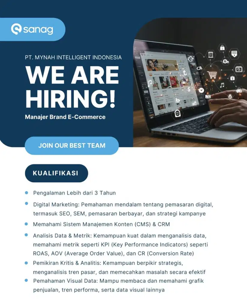 LOWONGAN DIGITAL MARKETING/E COMMERCE SPECIALIST