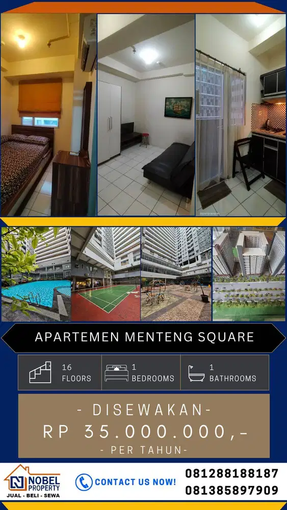Disewakan Apartemen 1BR Full Furnished Tower B Lantai 16 Jakarta Pusat