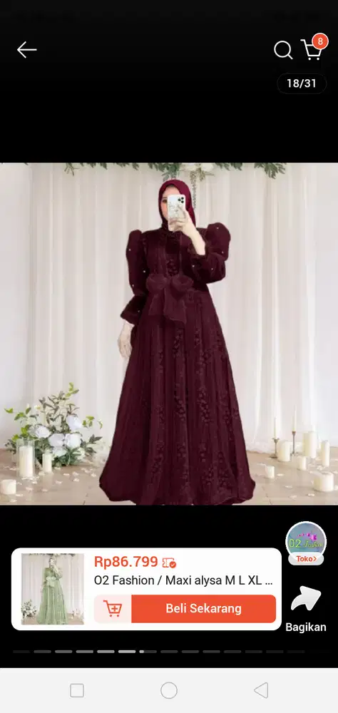 Ukuran L gamis mexia alesya