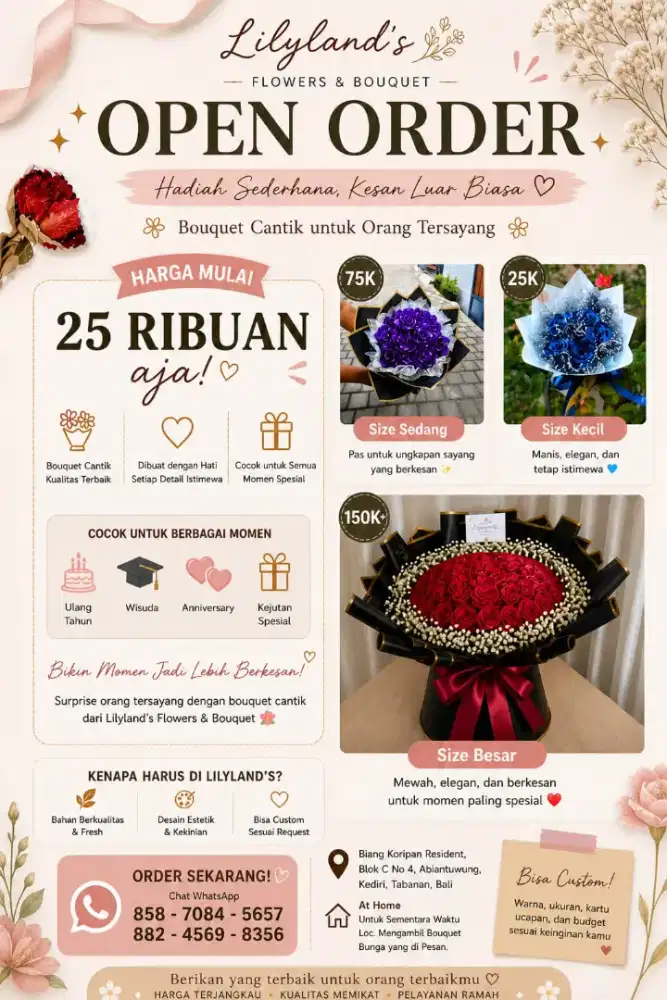 OPEN ORDER BOUQET BUNGA CANTIK