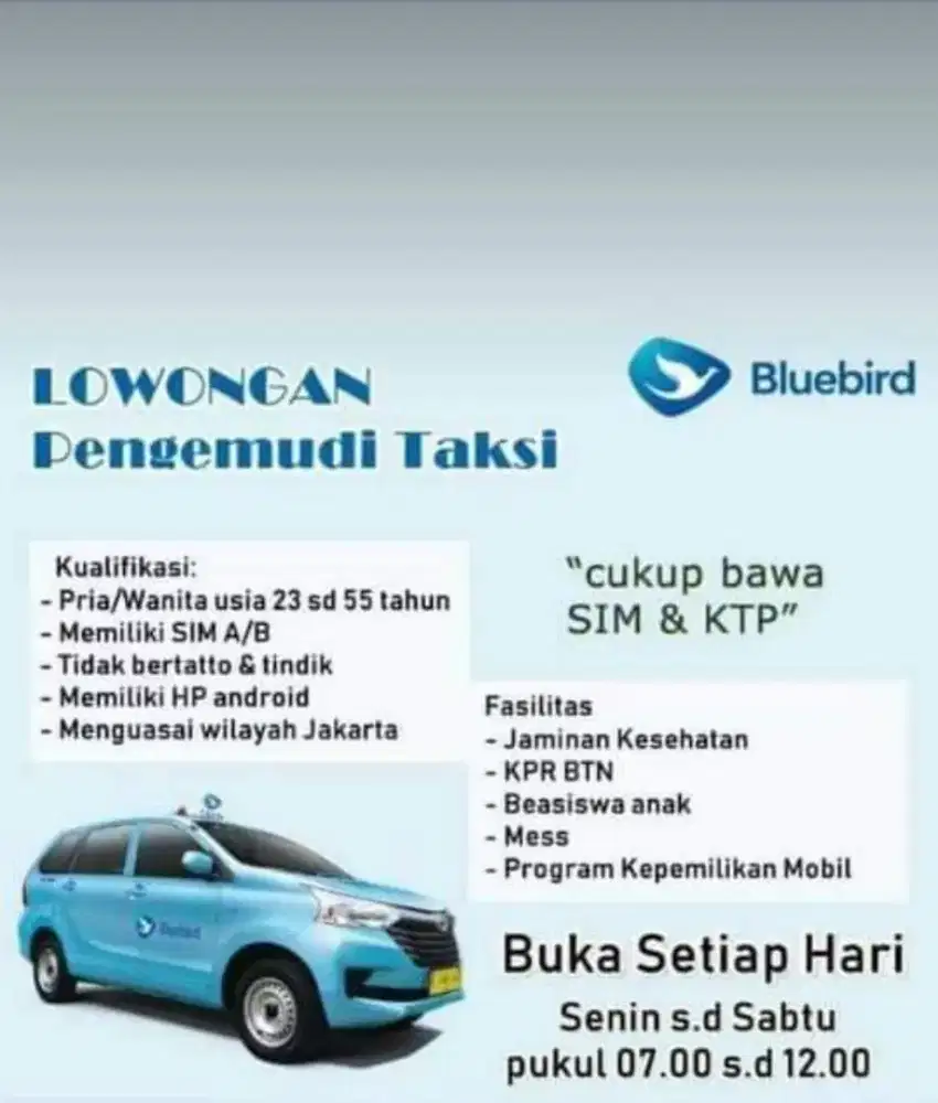 lowongan driver supir taksi online