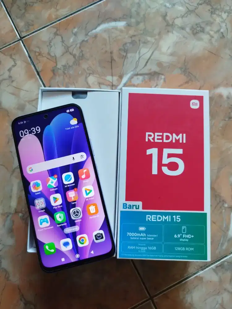REDMI 15 8/128GB lengkap mulus
