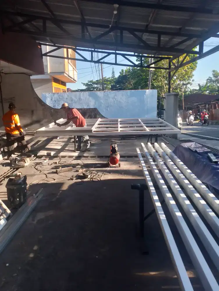Kanopi besi hollow galvanis