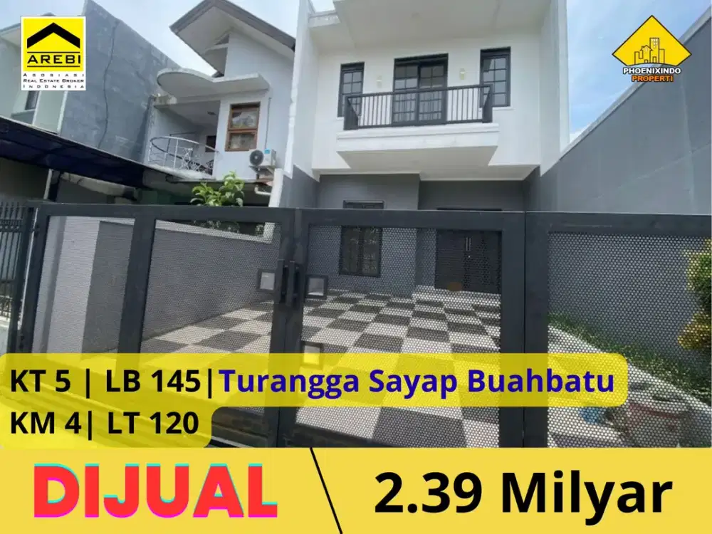 FOR SALE Rumah Baru Area Turangga Bandung Dekat Buahbatu | 4+1 KT | SHM | Rp 2,39 M