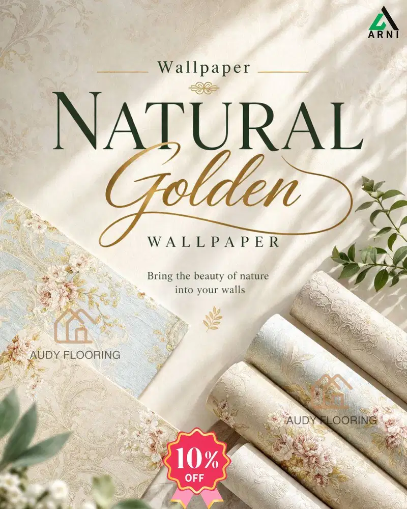 Wallpaper Natural Golden Wallpaper Per Roll @15m2 | Wallpaper Natural