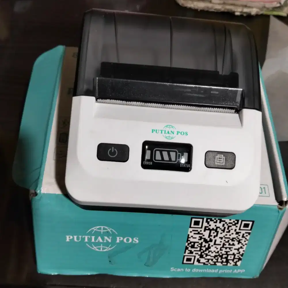 Dijual printer Thermal merek putian Pos + charger + kertas thermal
