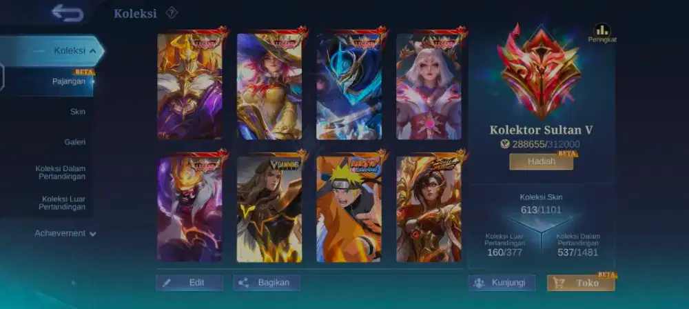 Akun Mobile legend collector sultan