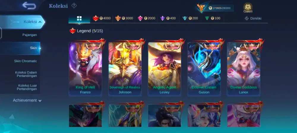 Akun Mobile legend collector sultan