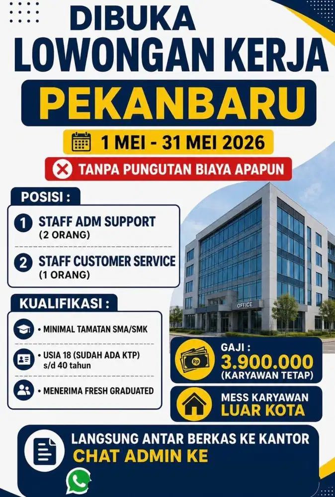 Walk in interview Pekanbaru