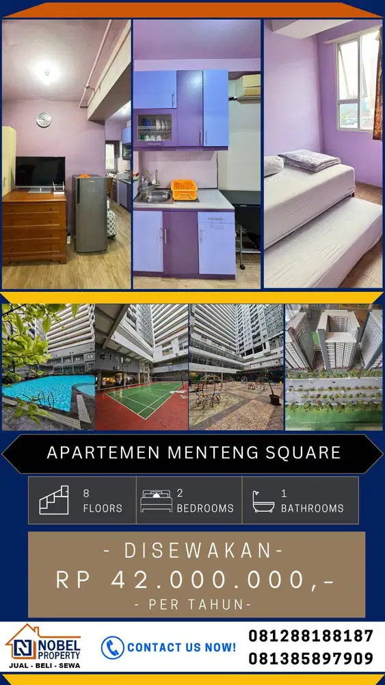 Apartemen Menteng Square 2 IN 1BR Furnished Lantai 8 Jakarta Pusat