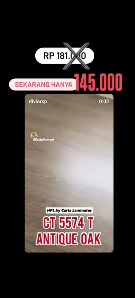 Diskon HPL motif kayu Carta