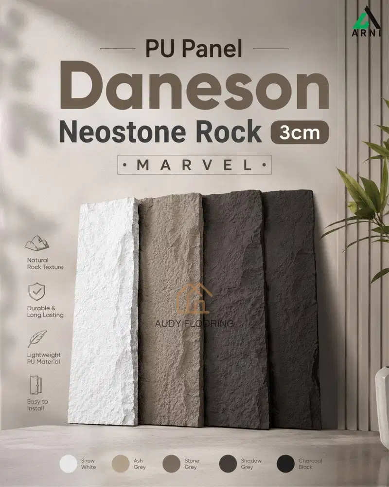 PU Panel Daneson Neostone Rock Tebal 3cm | PU Stone Motif Batu Alam |