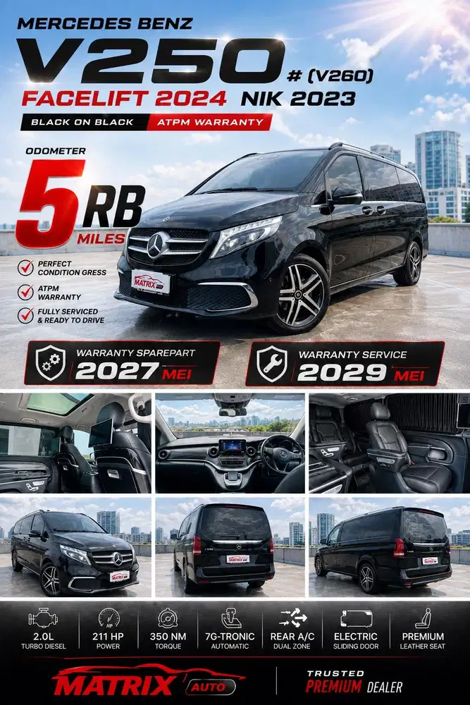 mercedes benz v250 2023! facelift 2024!v260! mercy v250!antik atom