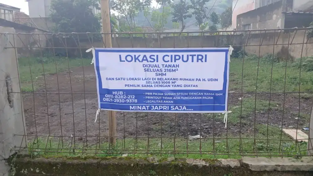 Dijual Cepat Tanah SHM 216m2  Lembang Udara Sejuk