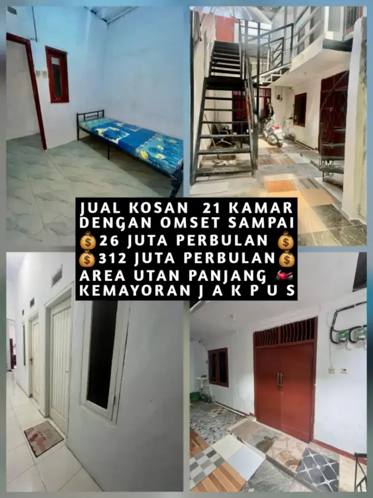 JUAL KOST KOSAN KOSTAN AREA UTAN PANJANG KEMAYORAN JAKARTA PUSAT
