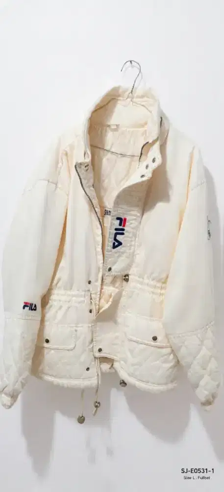 FILA VINTAGE 90s Snow White Puffer Made in Korea + Hoodie Bulu Ori