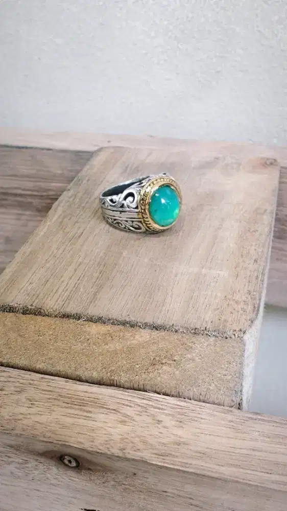 Batu bacan ring alpaka