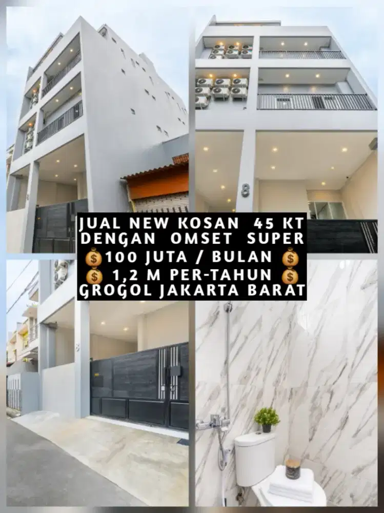 JUAL KOST KOSAN KOSTAN BARU 45 KAMAR DI GROGOL JAKARTA BARAT