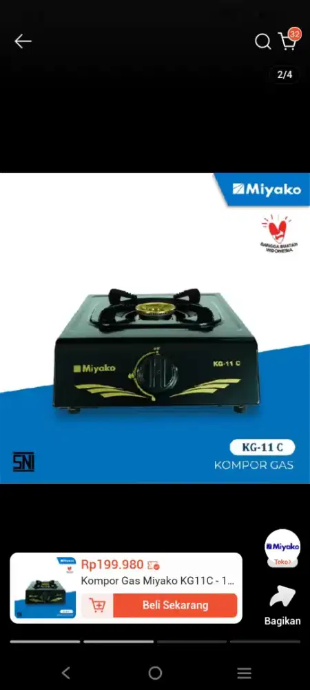 kompor gas miyako 1 tungku