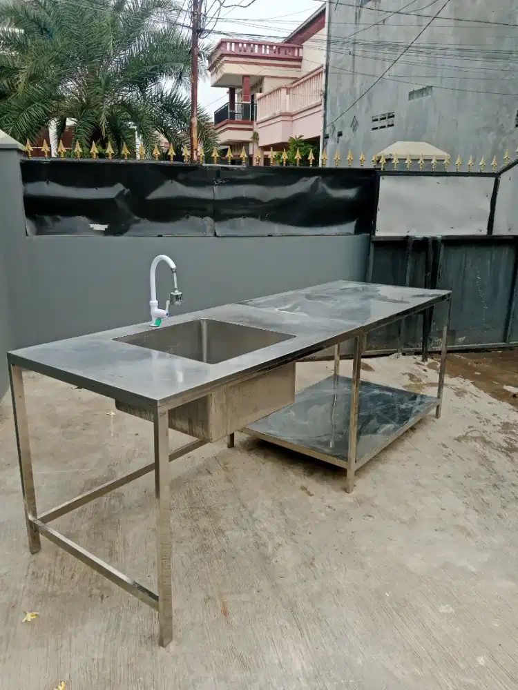 Sink 1 lubang + meja 2 ambalan