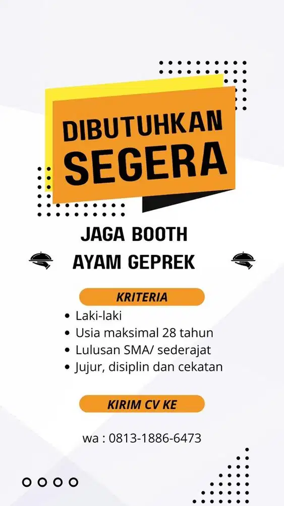 butuh segera jaga booth
