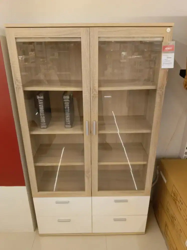 RHYME BOOKCASE 2 DOORS + 4 DRAWER OAK