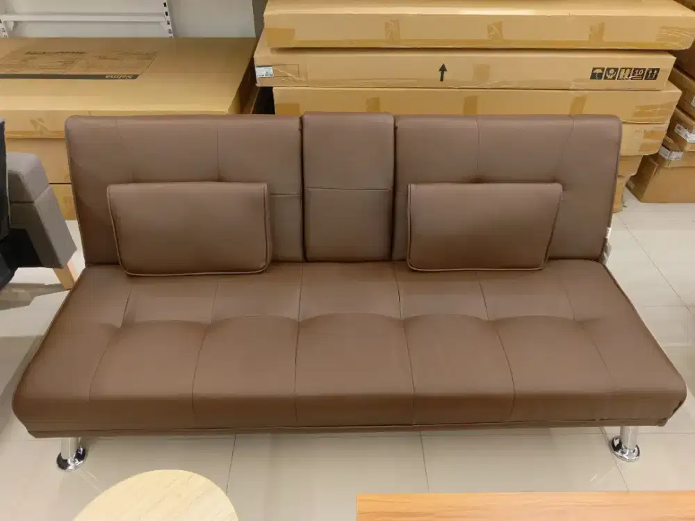 GENI RELAX SOFA W/ CONSOLE BROWN
