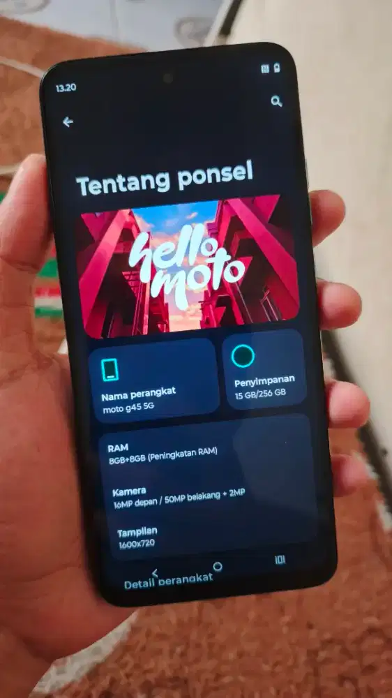 Moto g45 5G ram 8+8/256Gb istimewa super mulus like new no minus
