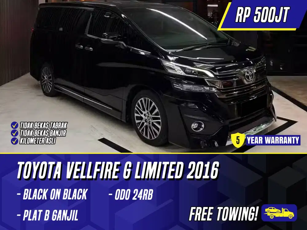 Toyota Vellfire G Limited 2016 Black Hitam Velfire