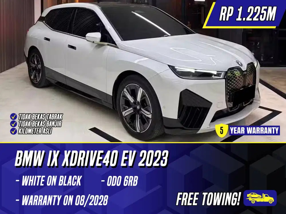 BMW iX xDrive40 EV 2023 White on Black Putih Electric Listrik xDrive
