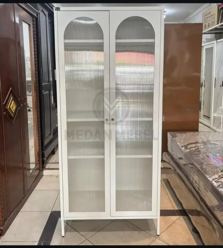 Lemari Pakaian Minimalis 2 Pintu Modern Putih