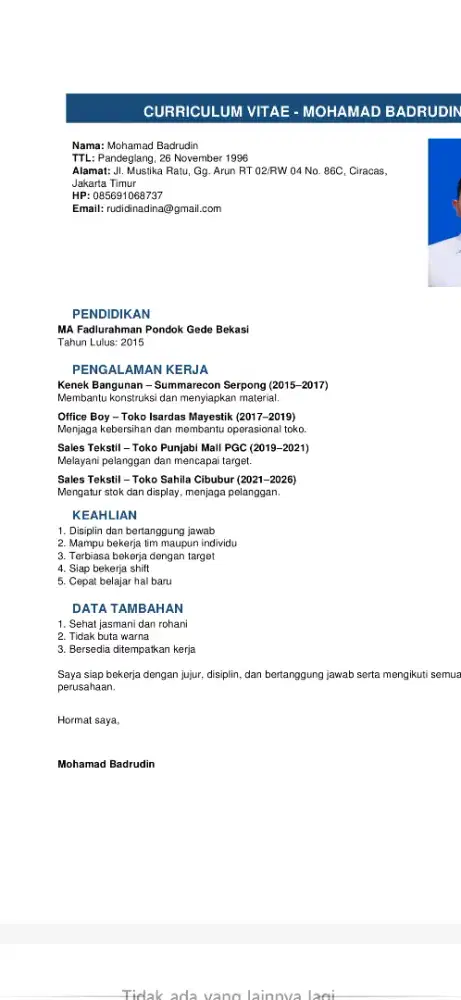Cari Pekerjaan Apa saja yang penting Halal