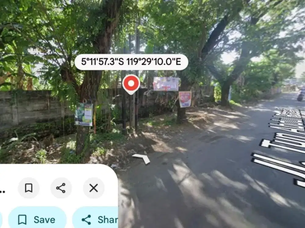 Dijual Tanah Poros Hertasning Baru. Luas 1.184. Lebar 30 meter. Tembok keliling