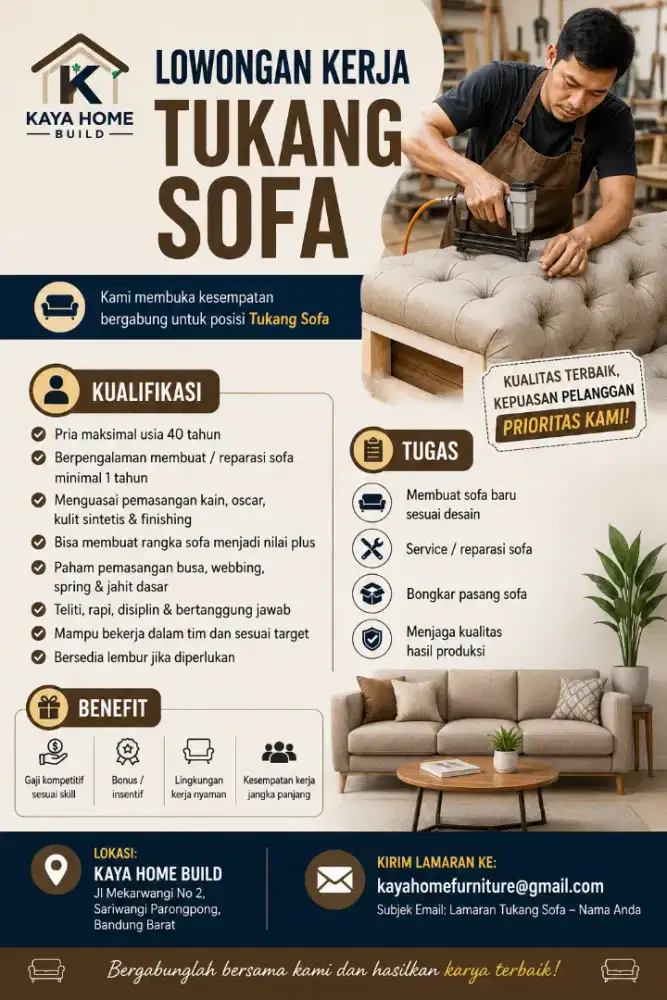 Lowongan Pekerjaan Tukang Sofa