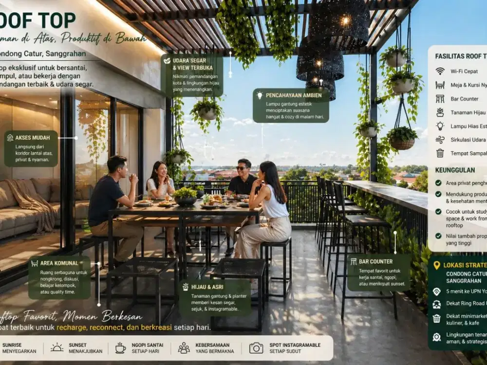 Cash Tempo + Diskon 500jt: Utara Pakuwon Mall, Rooftop Estetik, Koridor dan Ruang Komunal Bikin Anak Kost Betah