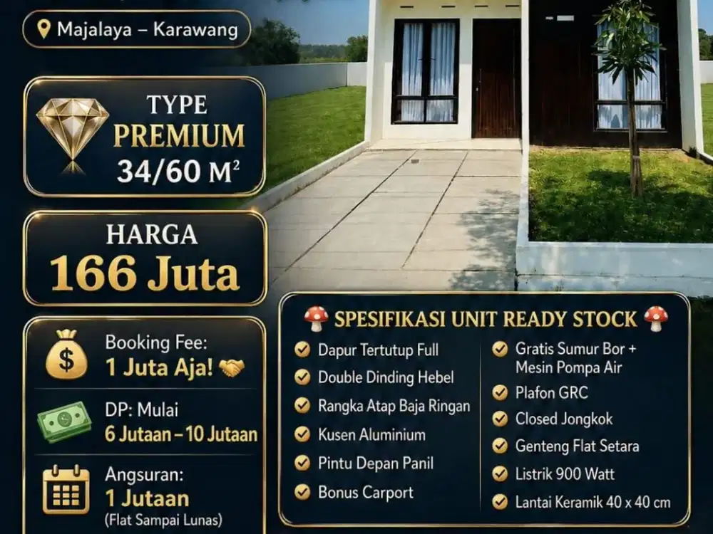 DIJUAL RUMAH LOKASI STRATEGIS DENGAN HARGA TERMURAH DI SUBANG DEKAT BANDUNG, JAWA BARAT