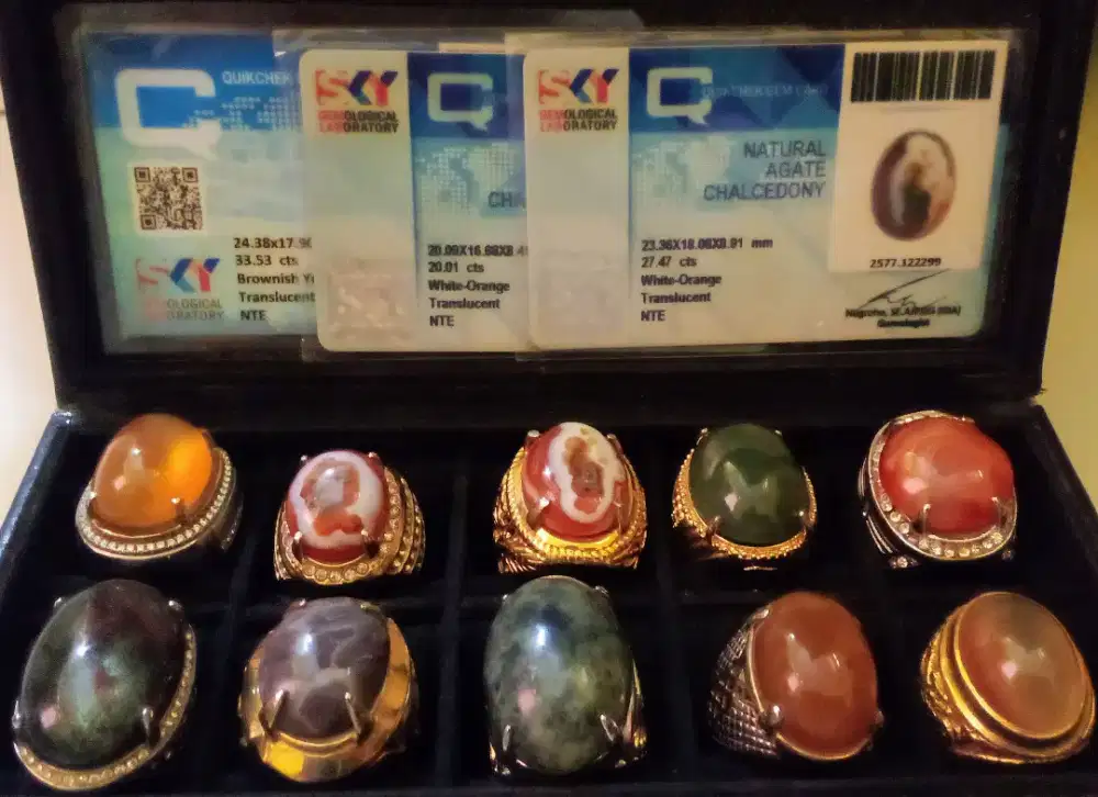 Cincin Batu Akik Bersertifikat SKY Gemological Laboratory