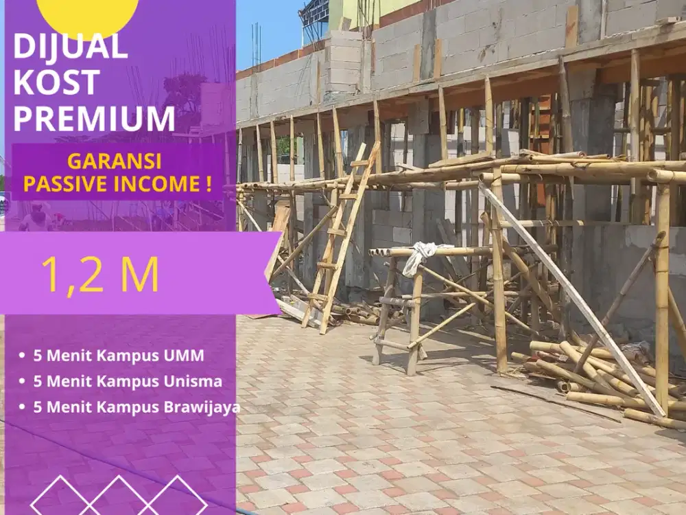 Jual Kos Kosan 5 Menit Kampus UB Malang SHM Pecah Kamar Mandi Dalam Semua