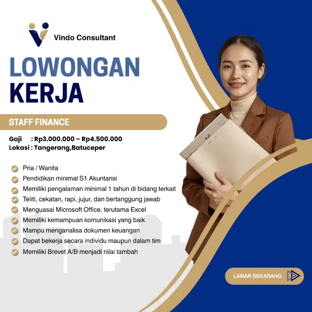 Lowongan kerja - Staff Finance