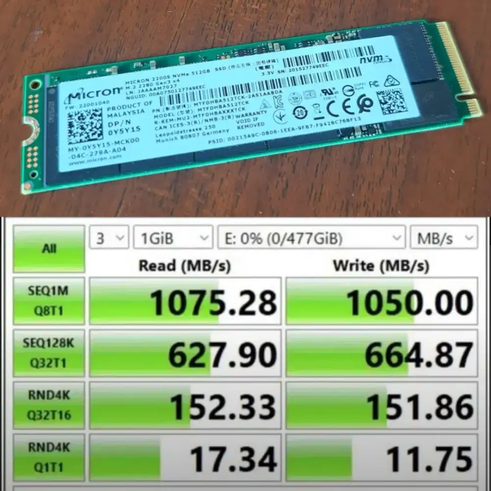 SSD NVMe Gen 3 x4. 512 Gb