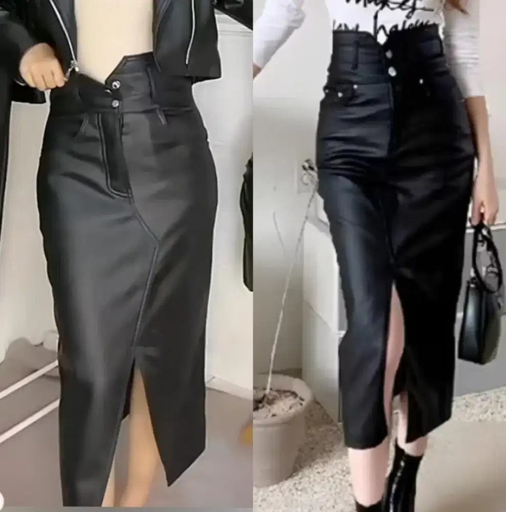 Mini dress berbahan kulit imitasi tebal. Kualitas premium