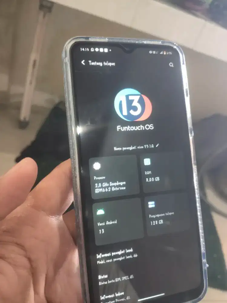 Vivo y51a ram 8/128 ori