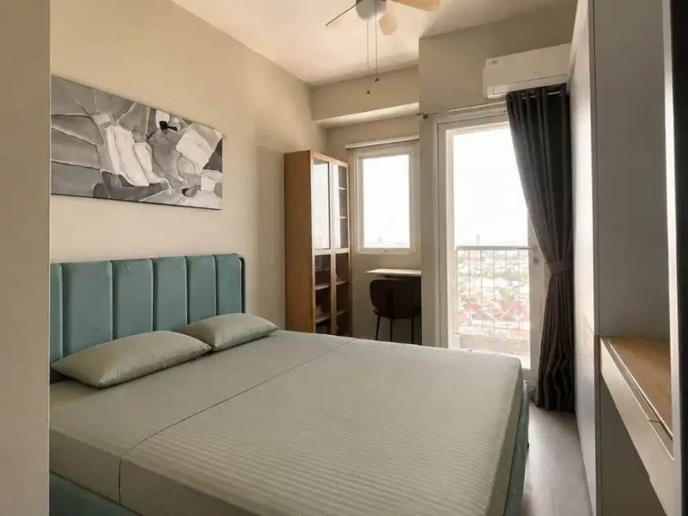 Apartemen Puncak Dharmahusada Japandi Industrial, View : City Kondisi : Full Furnish
