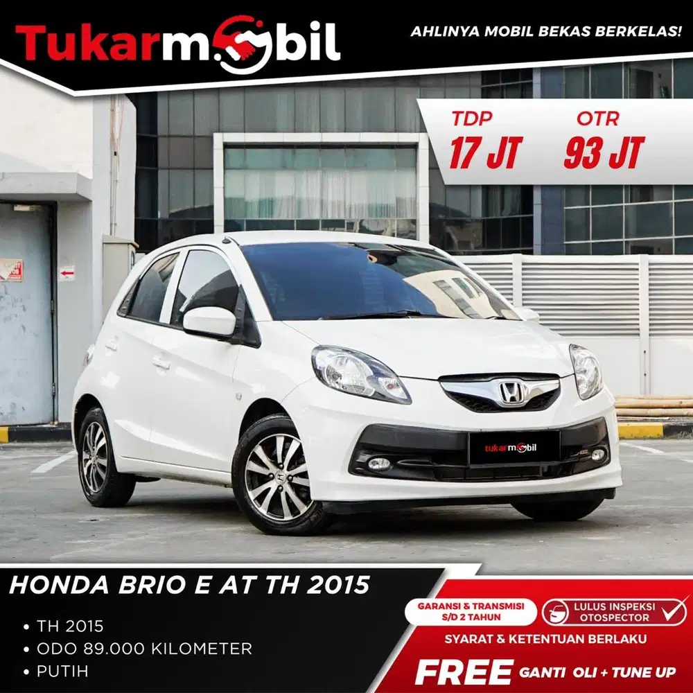 [BERGARANSI] HONDA BRIO E MATIC TAHUN 2015 PUTIH LOW KM
