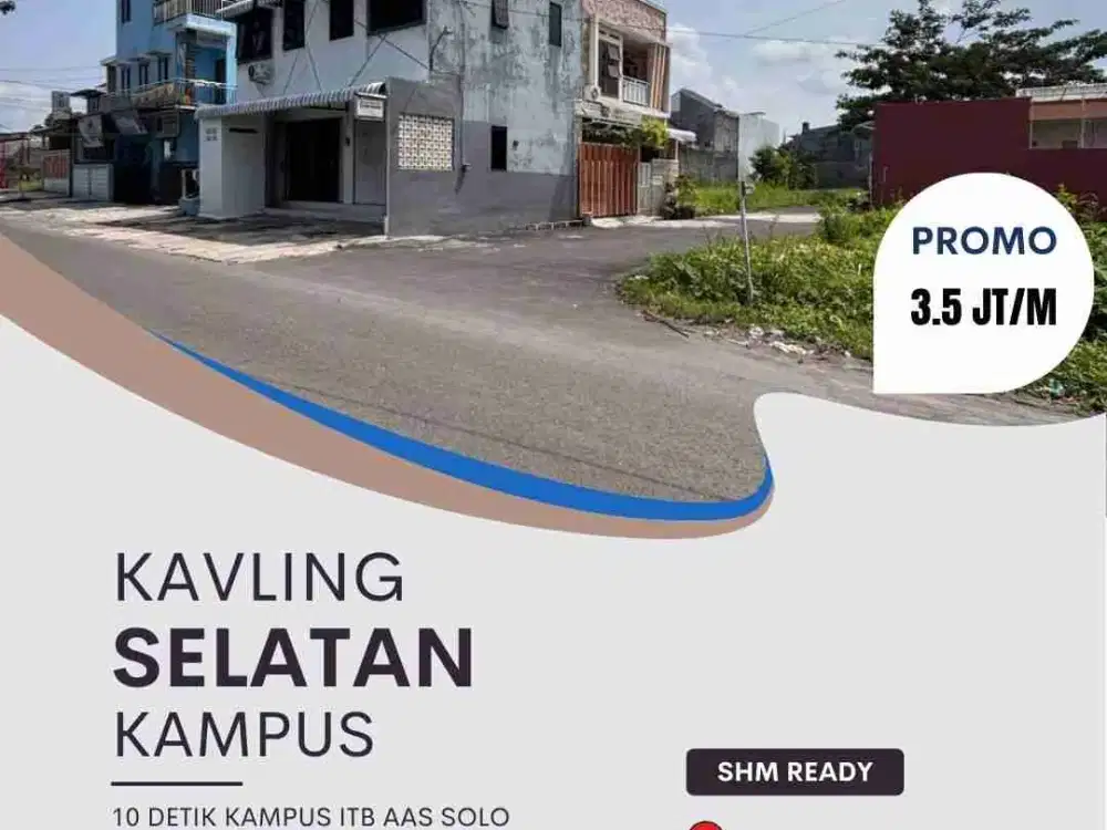 Tanah kavling strategis murah siap bangun di kawasan perumahan padat dekat kampus ITB AAS