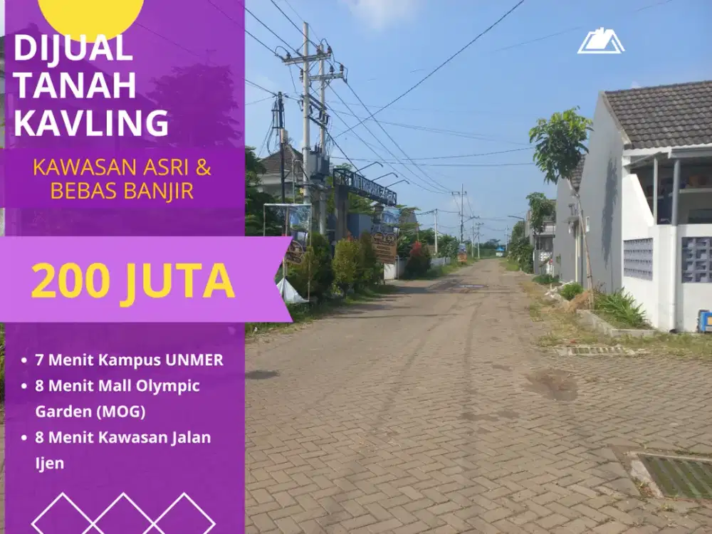 Tanah Dijual Untuk Dibangun Rumah SHM Split 5 Menit Kampus UNMER Malang